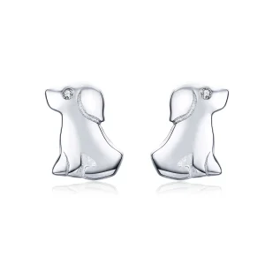 (image for) Pandora Style Silver Puppy Stud Earrings - SCE584-Q
