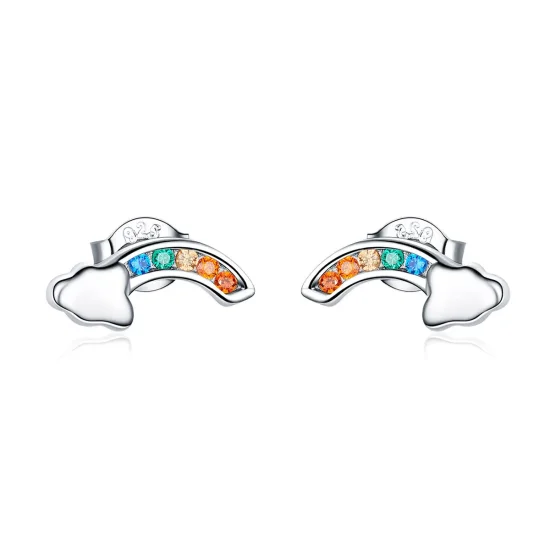 (image for) Pandora Style Silver Rainbow Bridge Stud Earrings - SCE500