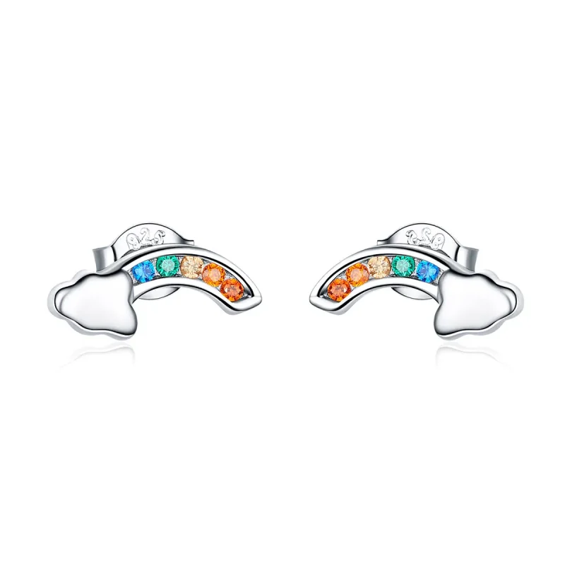 (image for) Pandora Style Silver Rainbow Bridge Stud Earrings - SCE500