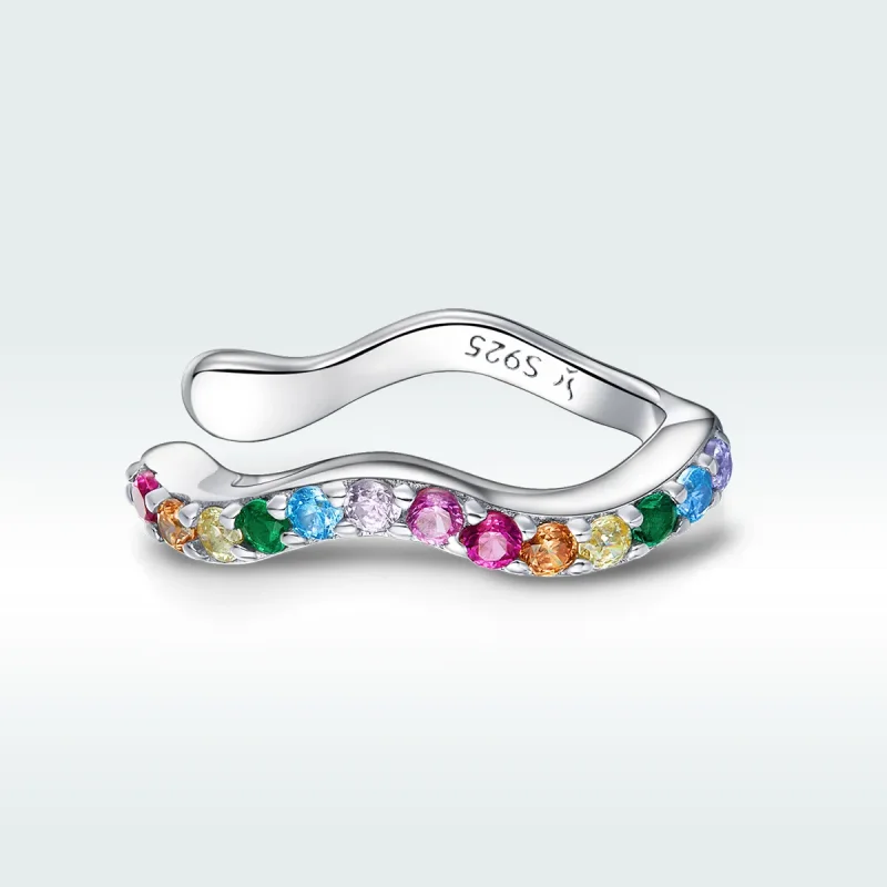 (image for) Pandora Style Silver Rainbow Ear clip - SCE894 - View 5