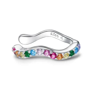 (image for) Pandora Style Silver Rainbow Ear clip - SCE894