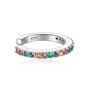 (image for) Pandora Style Silver Rainbow Ear clip - SCE993-A