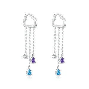 (image for) Pandora Style Silver Rainy Clouds Dangle Earrings - BSE220