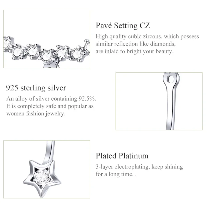 (image for) Pandora Style Silver Reminiscences Dangle Earrings - BSE175 - View 3