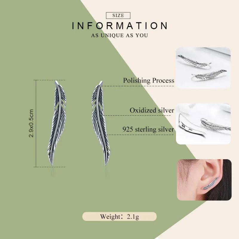 (image for) Pandora Style Silver Retro Wings Stud Earrings - SCE258 - View 3