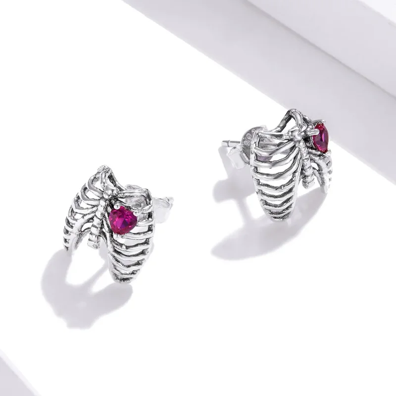 (image for) Pandora Style Silver Ribs Stud Earrings - SCE970 - View 4
