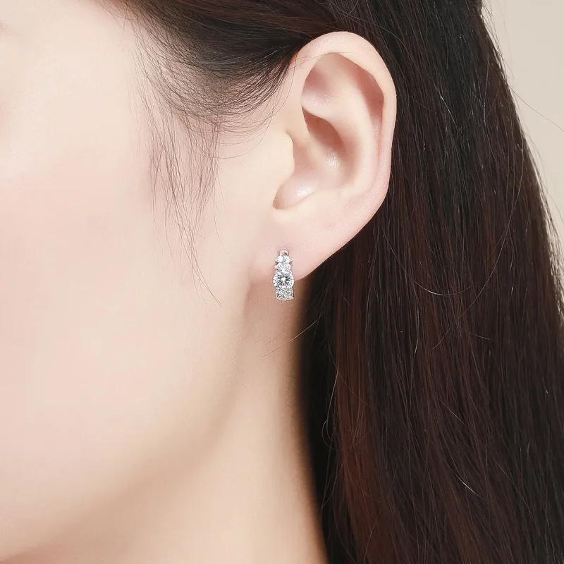 (image for) Pandora Style Silver Romantic Shine Hoop Earrings - SCE485 - View 5