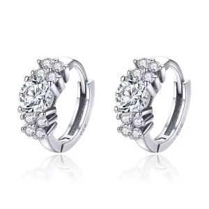 (image for) Pandora Style Silver Romantic Shine Hoop Earrings - SCE485