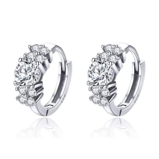(image for) Pandora Style Silver Romantic Shine Hoop Earrings - SCE485