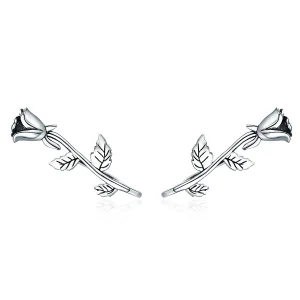 (image for) Pandora Style Silver Rose Love Stud Earrings - SCE380