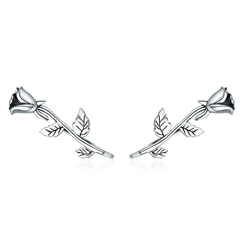 (image for) Pandora Style Silver Rose Love Stud Earrings - SCE380