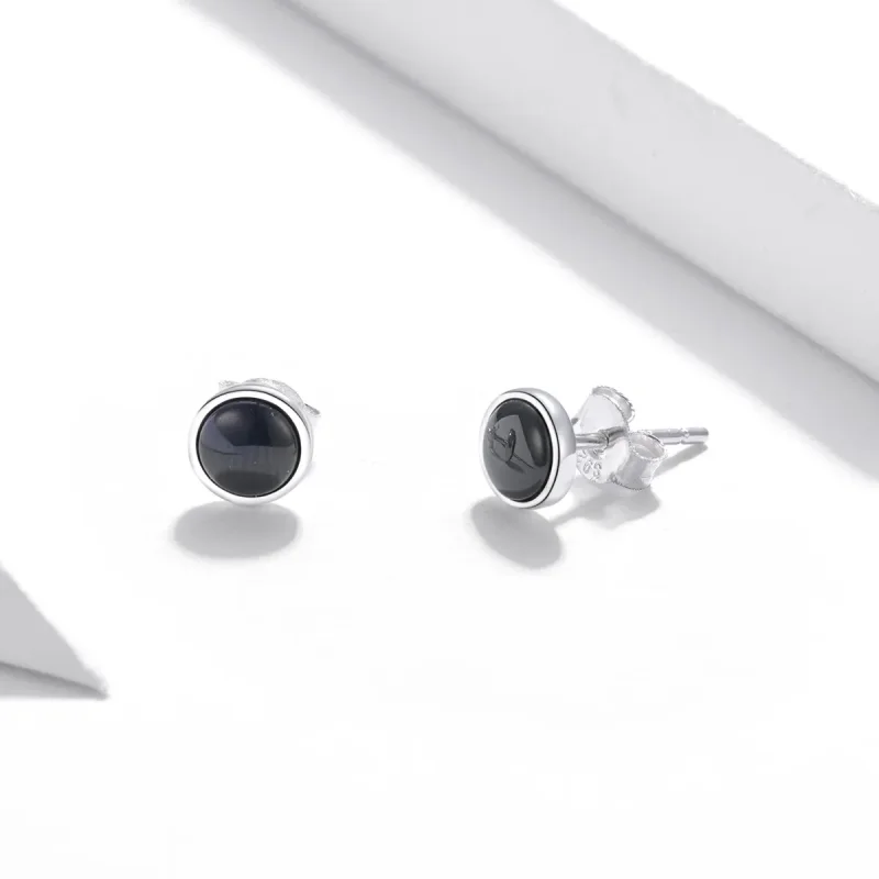 (image for) Pandora Style Silver Rotundity Stud Earrings - SCE1112 - View 2