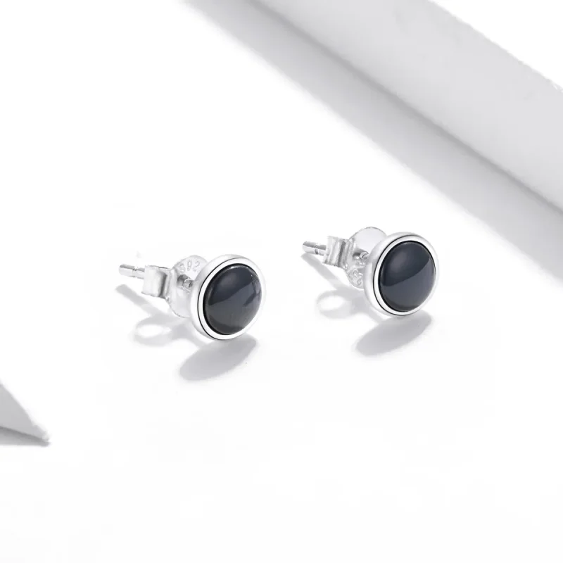 (image for) Pandora Style Silver Rotundity Stud Earrings - SCE1112 - View 3
