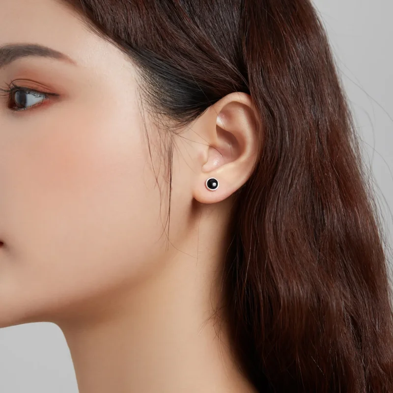 (image for) Pandora Style Silver Rotundity Stud Earrings - SCE1112 - View 5