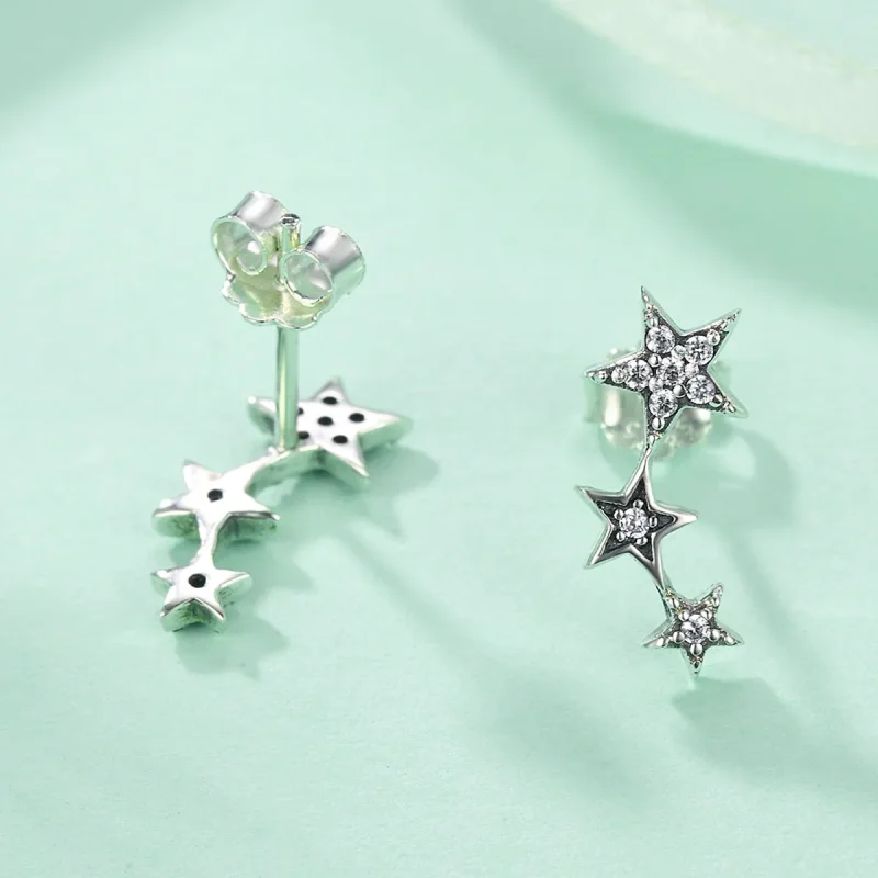 (image for) Pandora Style Silver Secrets of Stars Stud Earrings - SCE175 - View 5
