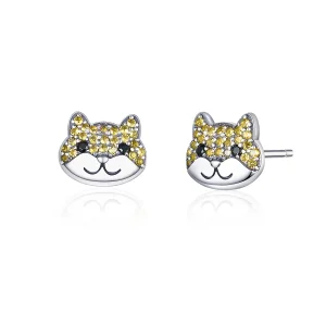 (image for) Pandora Style Silver Shiba Inu Stud Earrings - SCE769