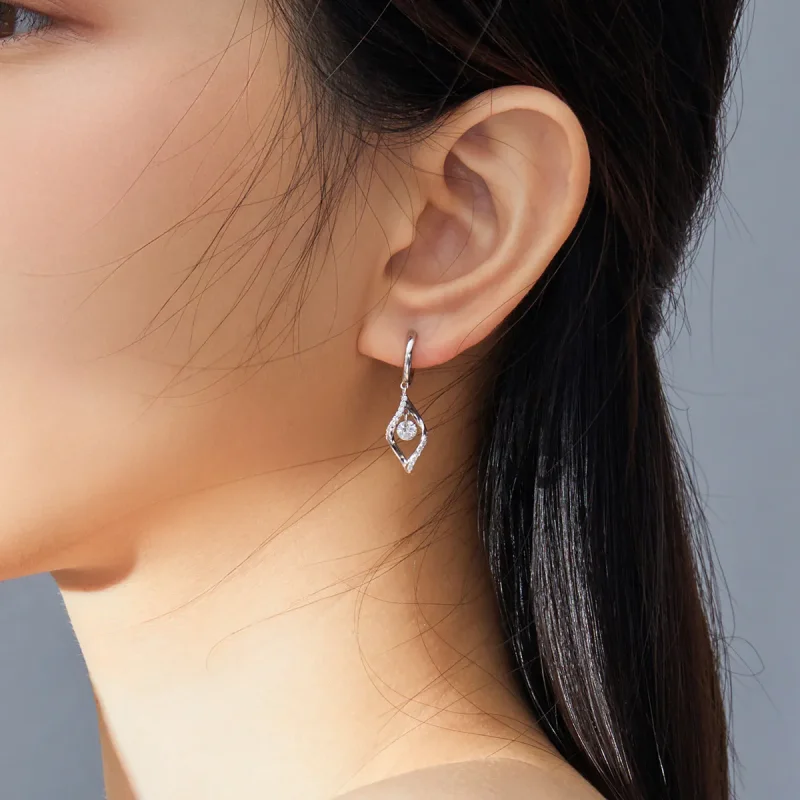 (image for) Pandora Style Silver Shining Dangle Earrings - BSE322 - View 2