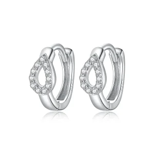 (image for) Pandora Style Silver Shining Drops Hoop Earrings - SCE1046