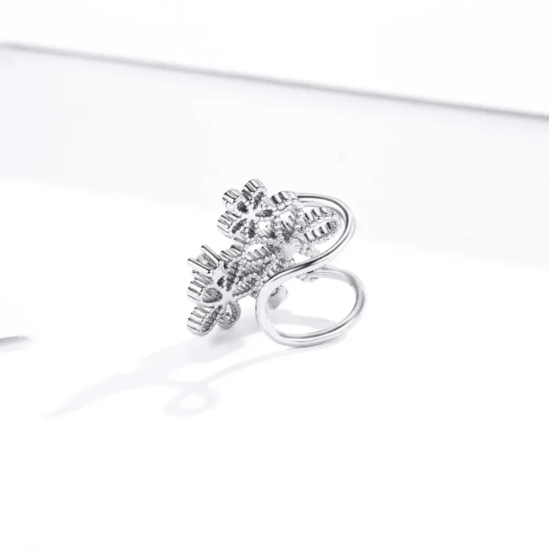 (image for) Pandora Style Silver Shining Flowers Stud Earrings - SCE921 - View 3