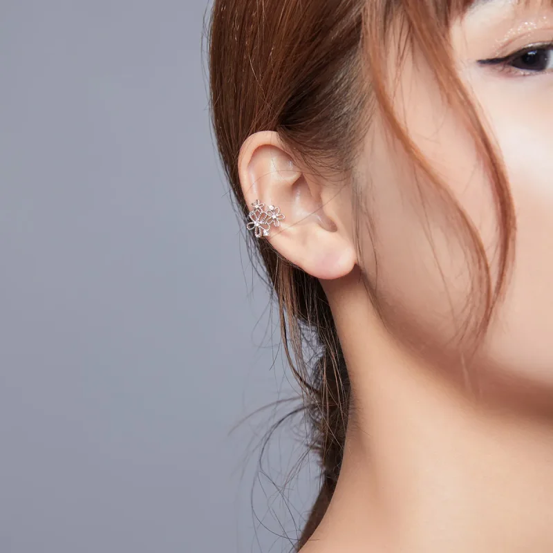 (image for) Pandora Style Silver Shining Flowers Stud Earrings - SCE921 - View 5