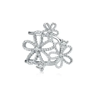 (image for) Pandora Style Silver Shining Flowers Stud Earrings - SCE921