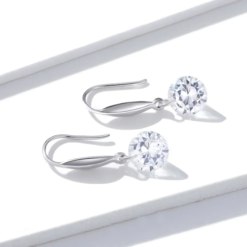 (image for) Pandora Style Silver Shining Girl Dangle Earrings - BSE212 - View 2