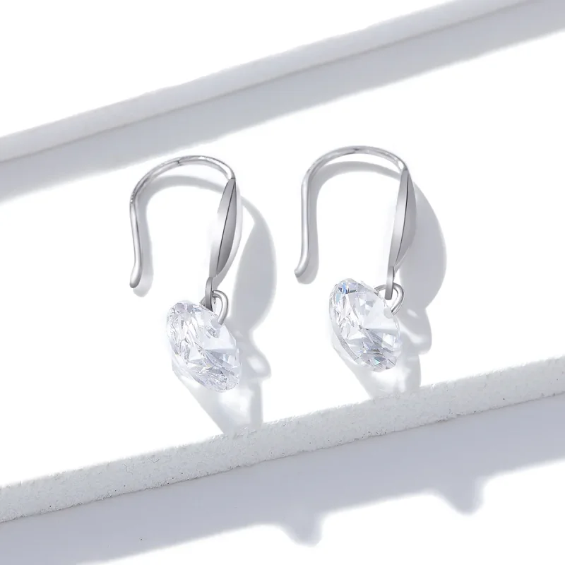 (image for) Pandora Style Silver Shining Girl Dangle Earrings - BSE212 - View 4