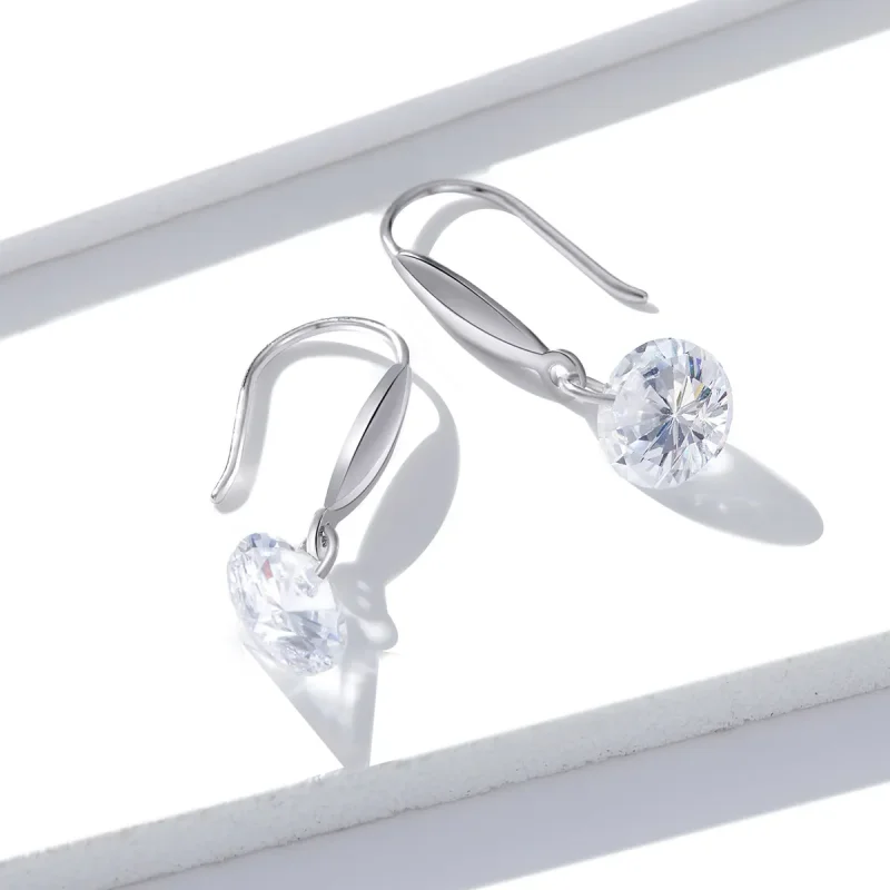 (image for) Pandora Style Silver Shining Girl Dangle Earrings - BSE212 - View 5