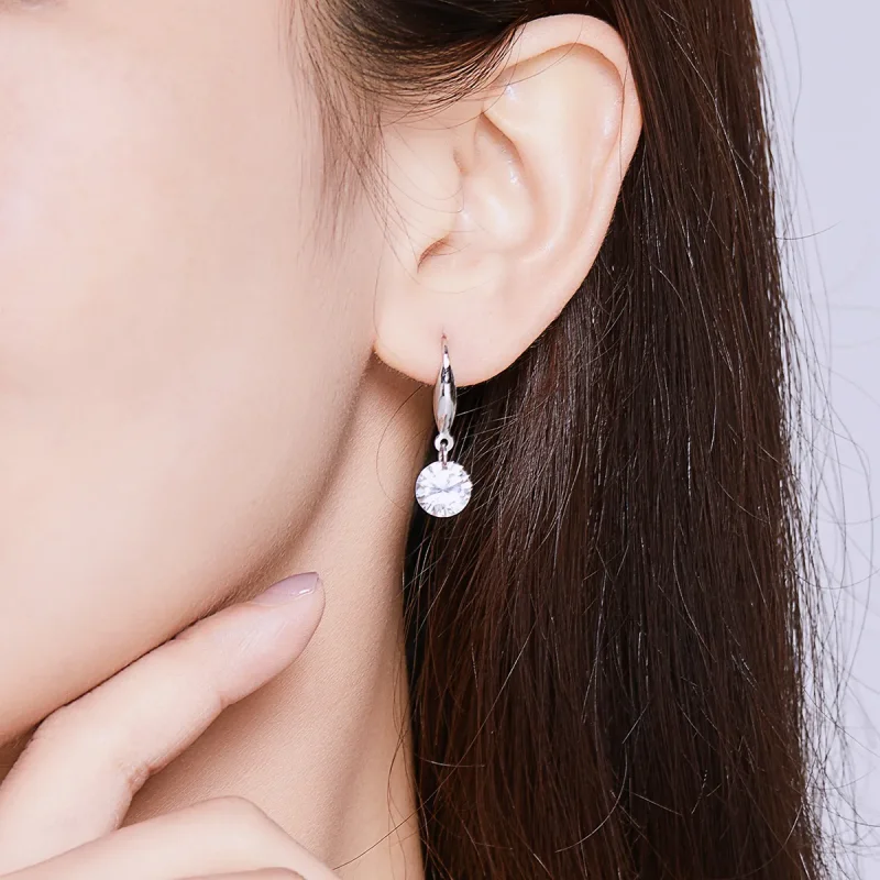 (image for) Pandora Style Silver Shining Girl Dangle Earrings - BSE212 - View 6