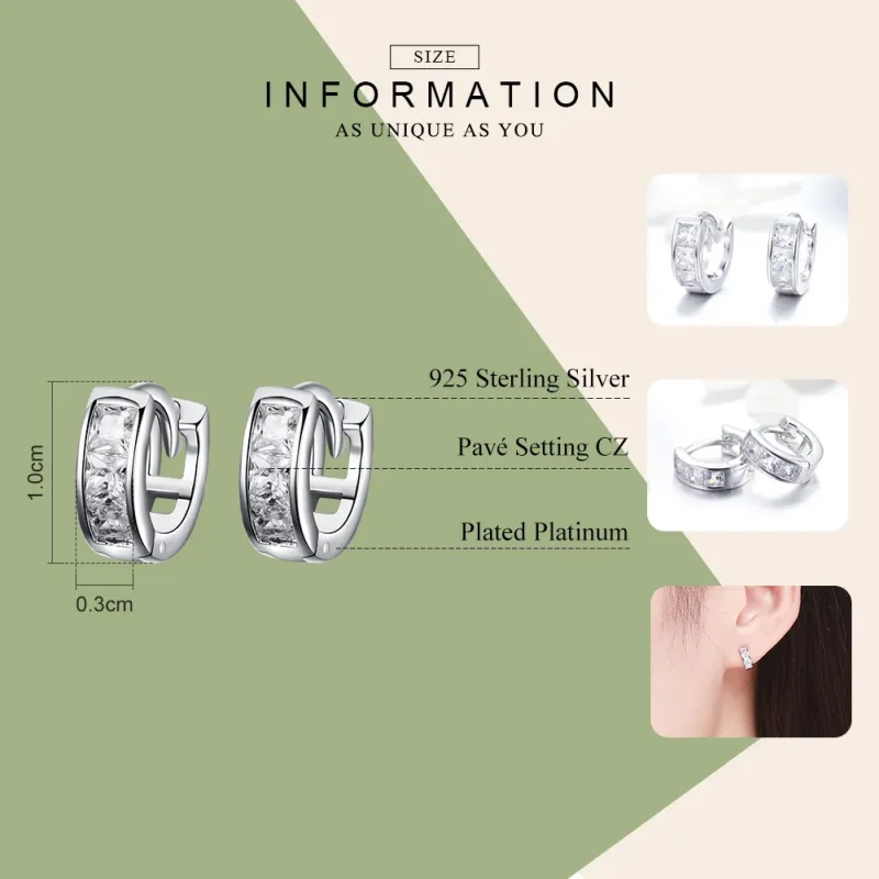 (image for) Pandora Style Silver Shining Girl Hoop Earrings - SCE515 - View 3