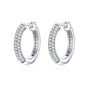 (image for) Pandora Style Silver Shining Hoop Earrings - BSE300