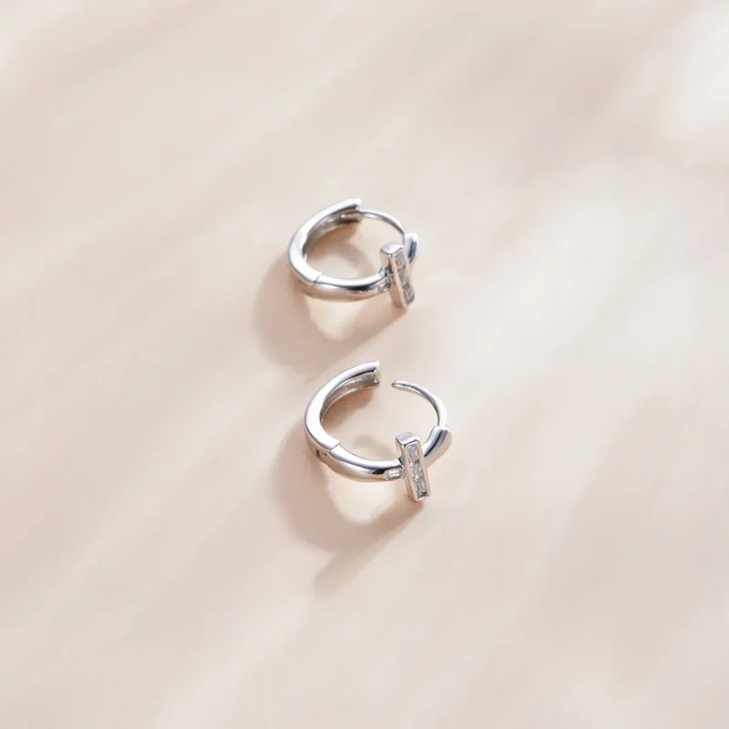 (image for) Pandora Style Silver Shining Hoop Earrings - SCE1041 - View 3