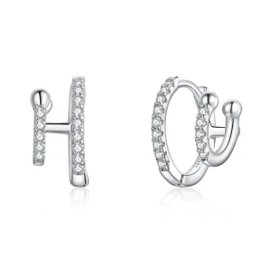 (image for) Pandora Style Silver Shining Hoop Earrings - SCE1118