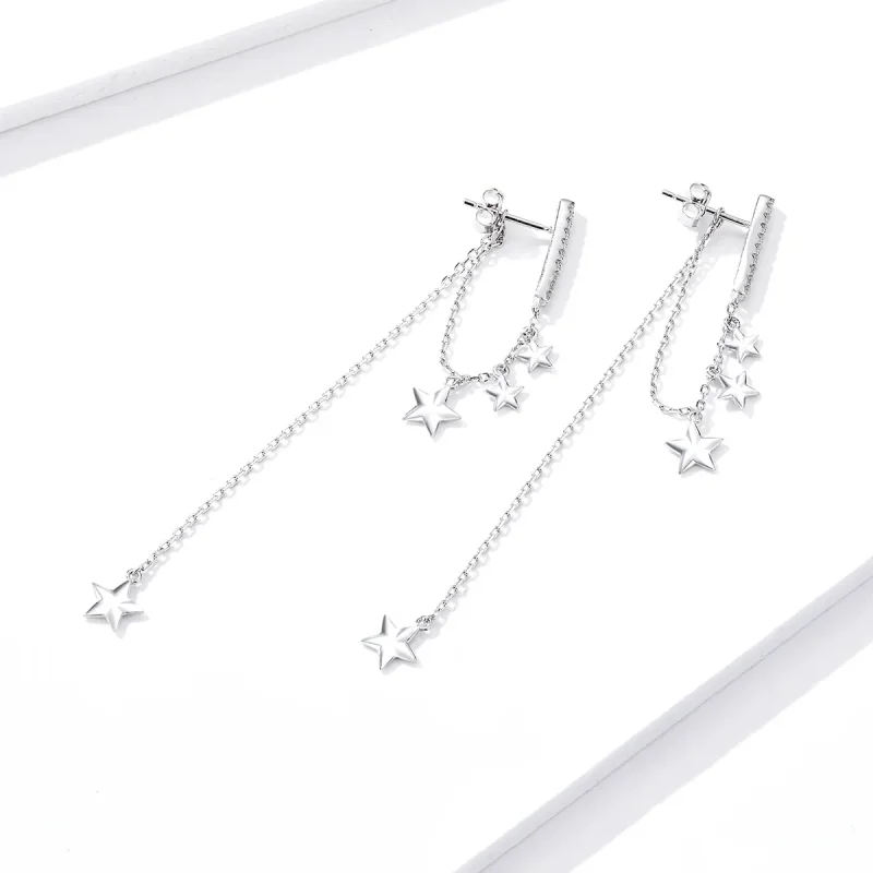 (image for) Pandora Style Silver Shining Mango Dangle Earrings - BSE349 - View 2