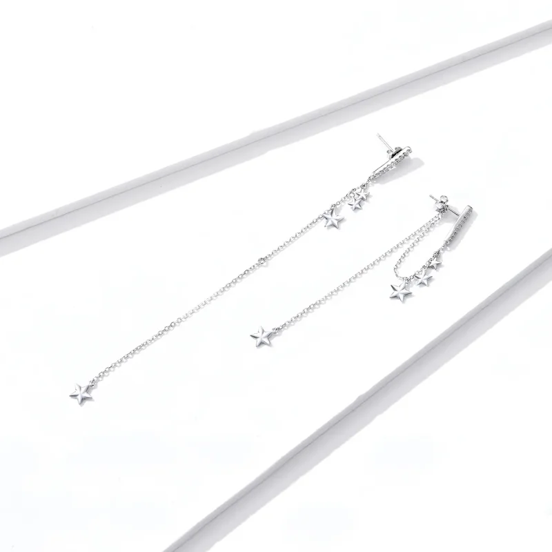 (image for) Pandora Style Silver Shining Mango Dangle Earrings - BSE349 - View 4