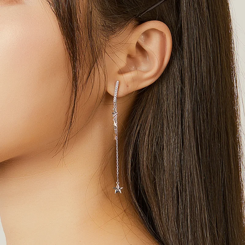 (image for) Pandora Style Silver Shining Mango Dangle Earrings - BSE349 - View 7