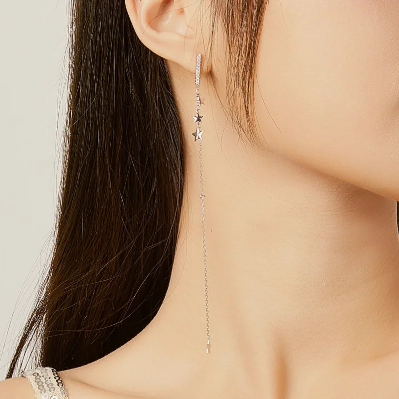 (image for) Pandora Style Silver Shining Mango Dangle Earrings - BSE349 - View 8