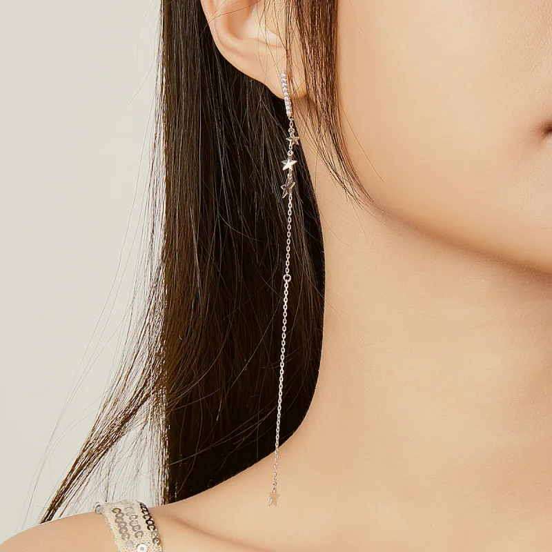 (image for) Pandora Style Silver Shining Mango Dangle Earrings - BSE349 - View 9
