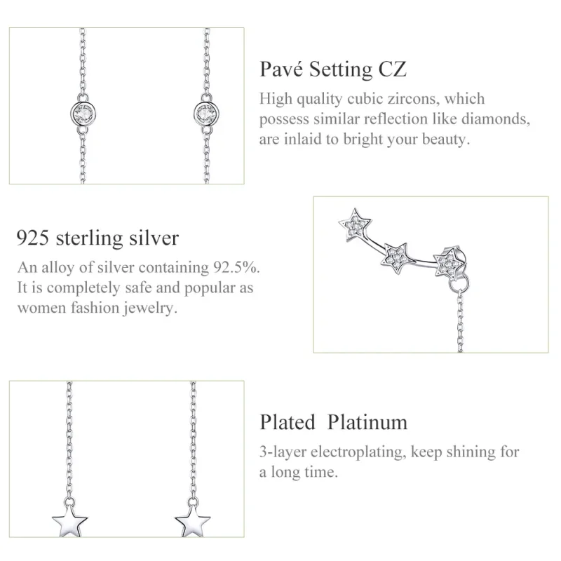 (image for) Pandora Style Silver Shining Mango Dangle Earrings - SCE727 - View 3