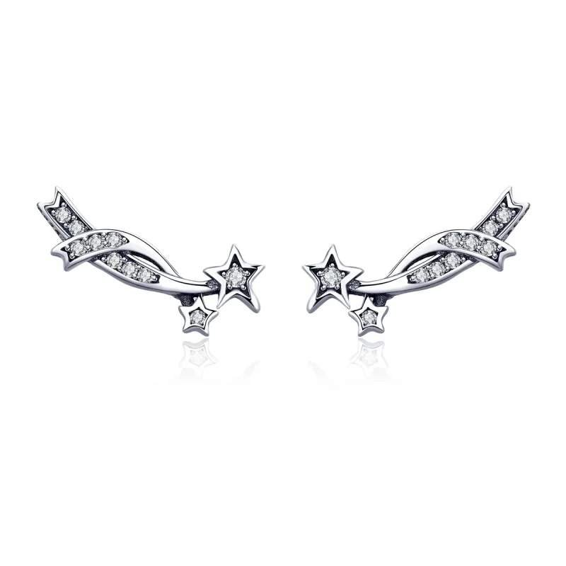 (image for) Pandora Style Silver Shining Meteor Stud Earrings - SCE442