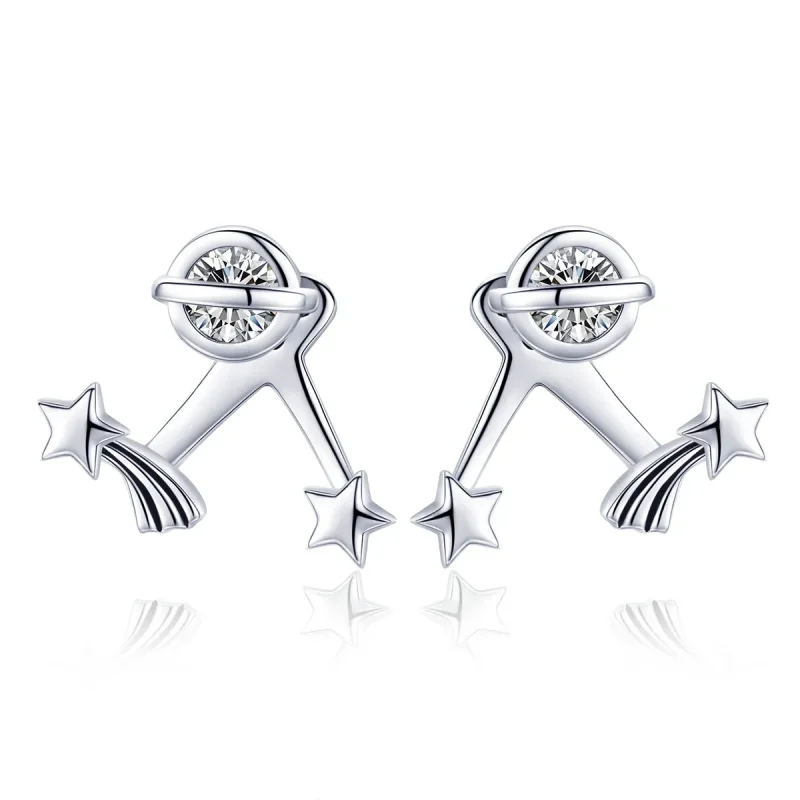 (image for) Pandora Style Silver Shining Meteor Stud Earrings - SCE474