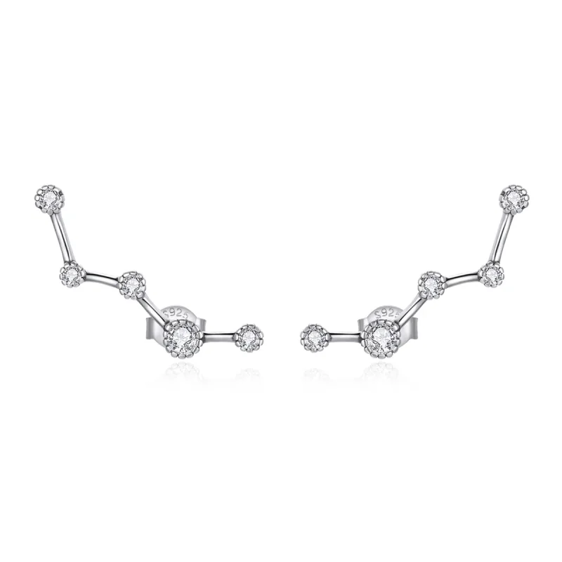 (image for) Pandora Style Silver Shining Star Track Stud Earrings - SCE1131