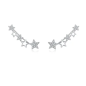 (image for) Pandora Style Silver Shining Stars Stud Earrings - BSE351