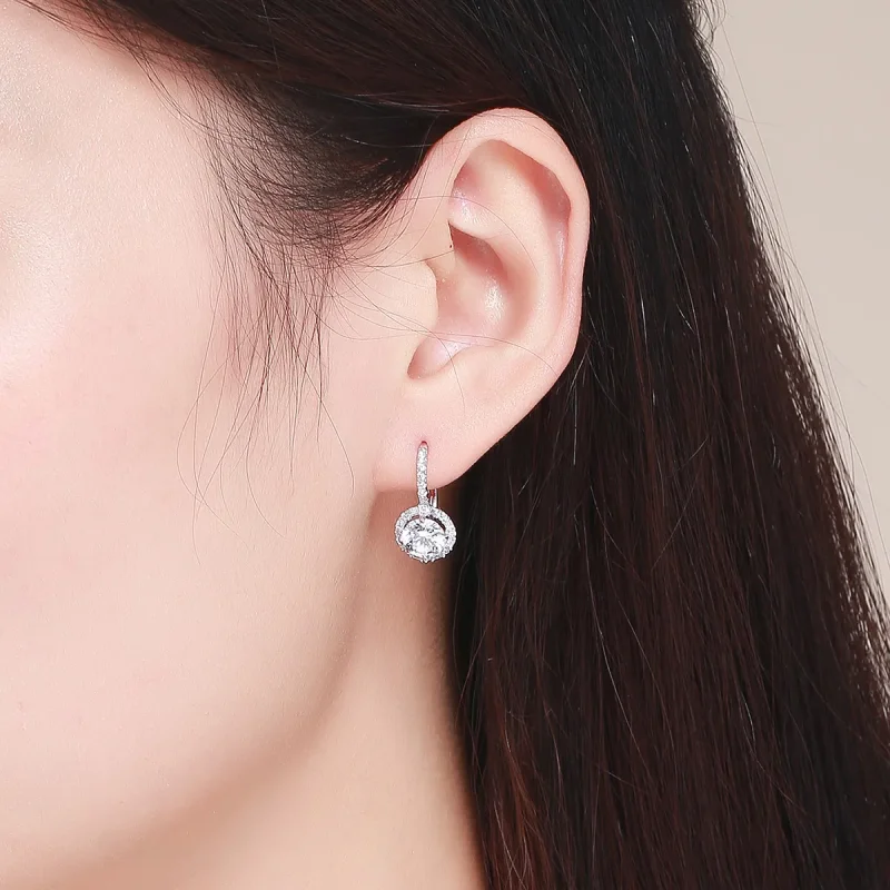 (image for) Pandora Style Silver Shining Time Hoop Earrings - SCE508 - View 4