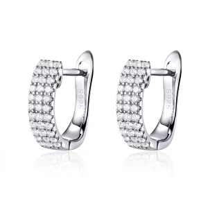 Pandora Style Silver Shining Time Hoop Earrings - SCE560 (image for) Pandora Style Silver Shining Time Hoop Earrings - SCE560
