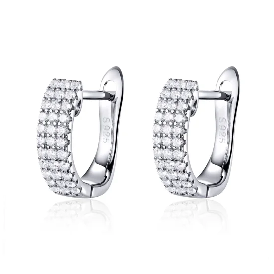 (image for) Pandora Style Silver Shining Time Hoop Earrings - SCE560