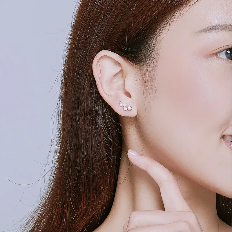 (image for) Pandora Style Silver Shiny Elegance Stud Earrings - BSE235 - View 7