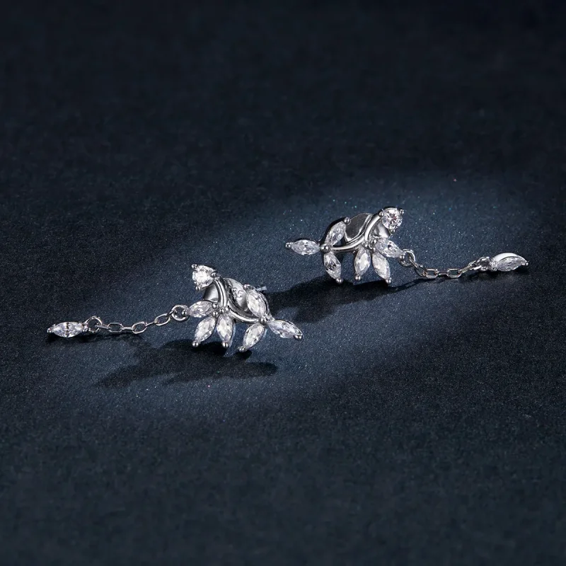(image for) Pandora Style Silver Shiny Flower Dangle Earrings - BSE350 - View 5