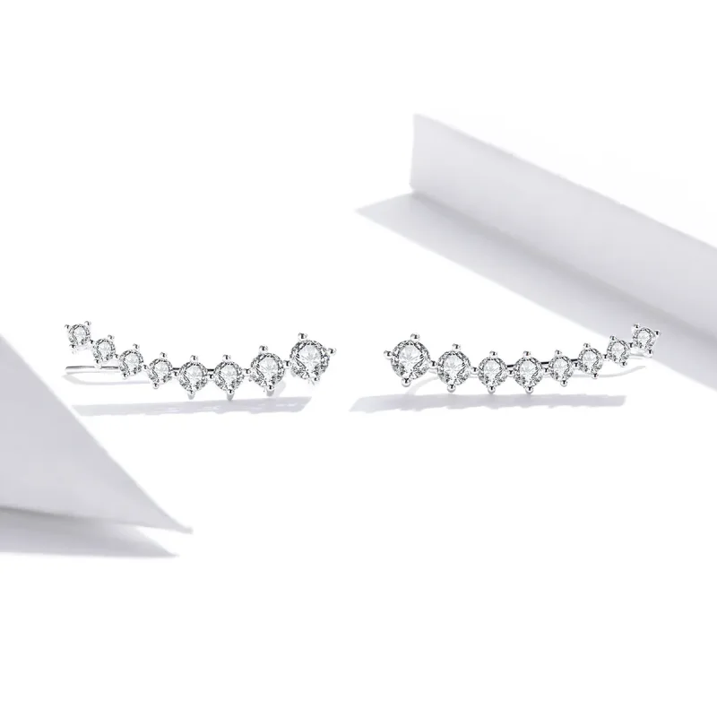 (image for) Pandora Style Silver Shiny Light Stud Earrings - SCE920 - View 2