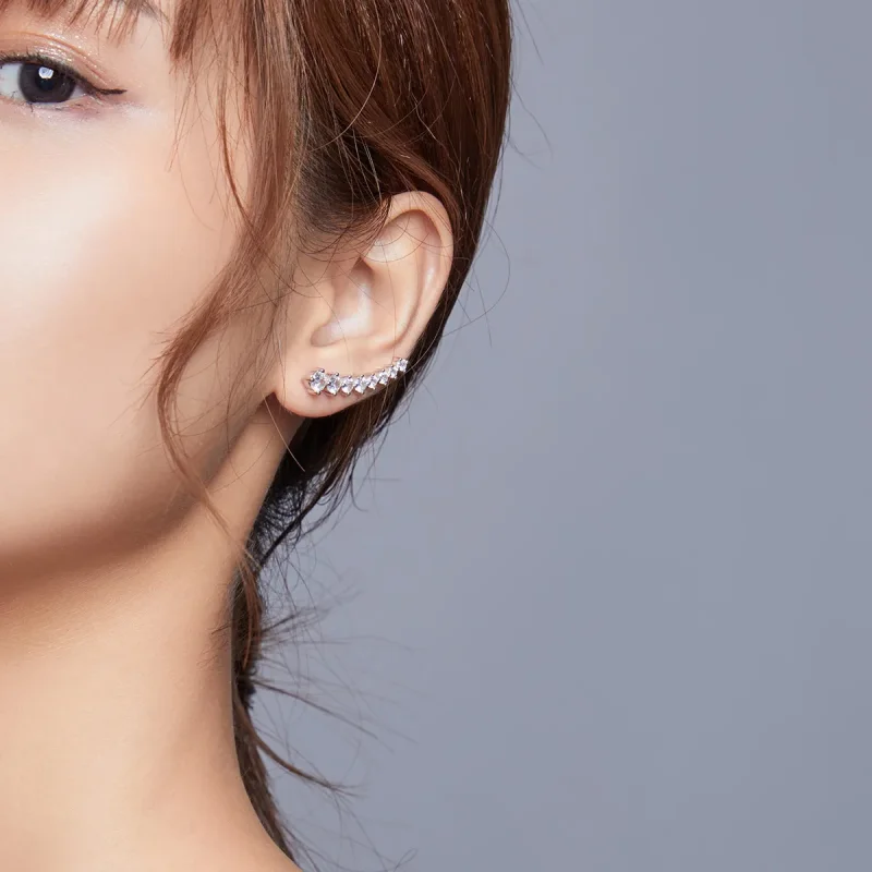 (image for) Pandora Style Silver Shiny Light Stud Earrings - SCE920 - View 6